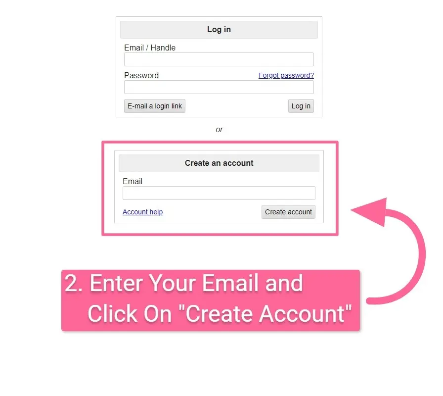 Enter Your Email and Click On "Create Account"