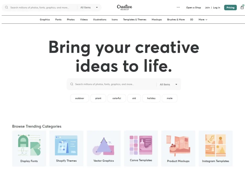 Creative Market Homepage