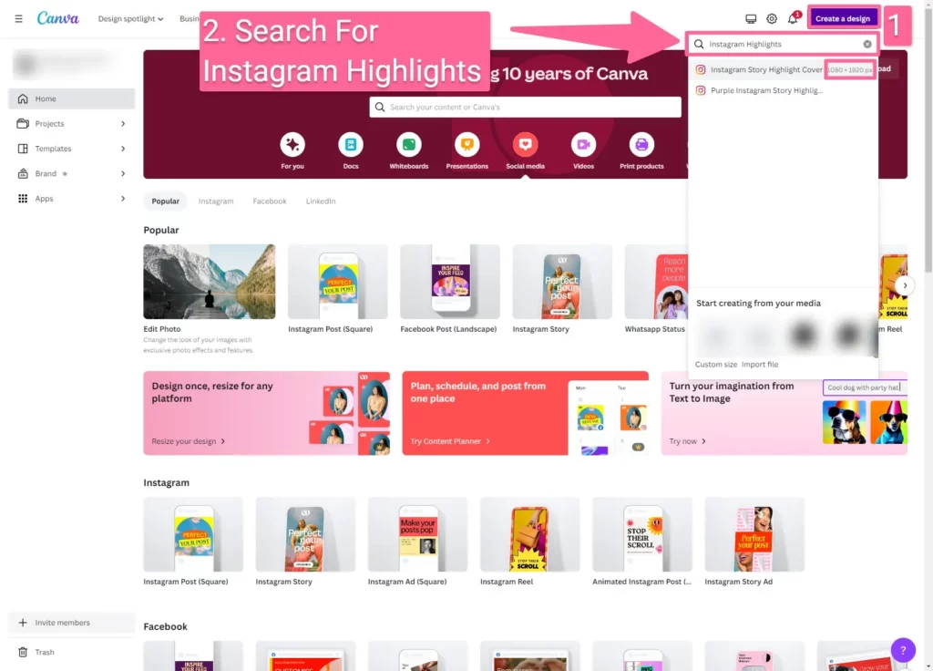 Create a Blank Canvas For IG Highlights