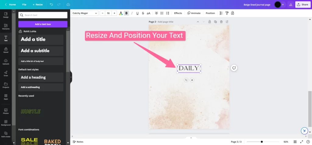 Resize And Position Your Text 
