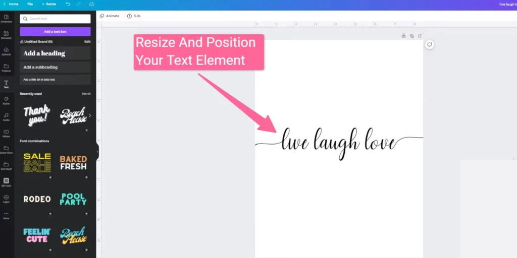 Resize And Position Your Text