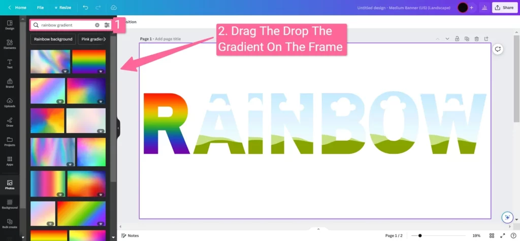 search for rainbow gradient