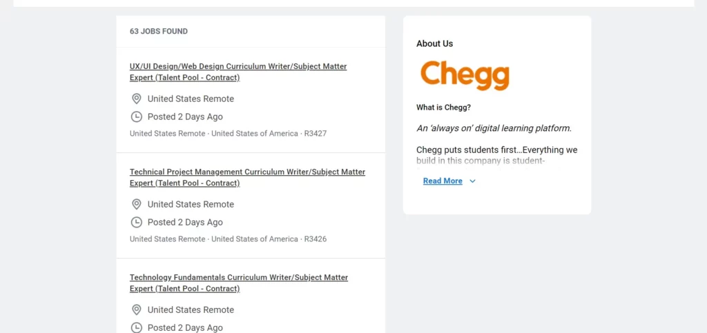 jobs posted on Chegg