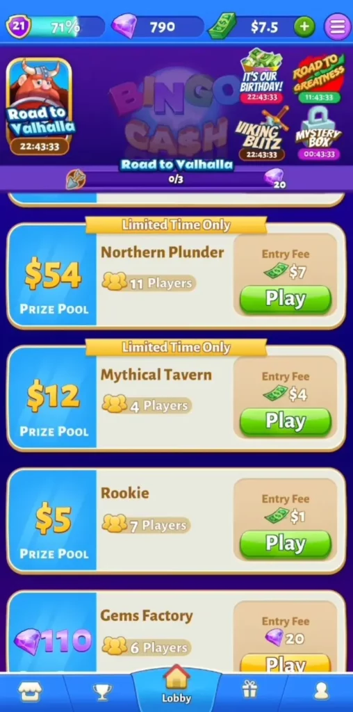Bingo Cash Tournaments