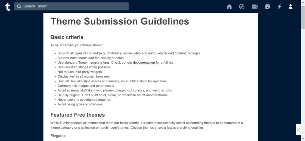 theme guidelines