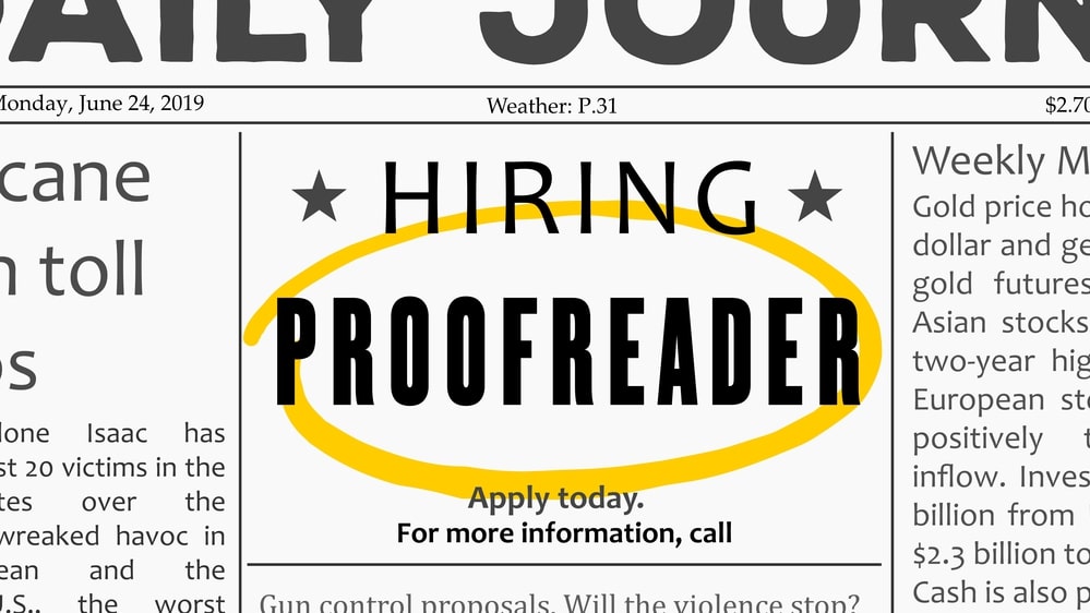 Proofreader job offer