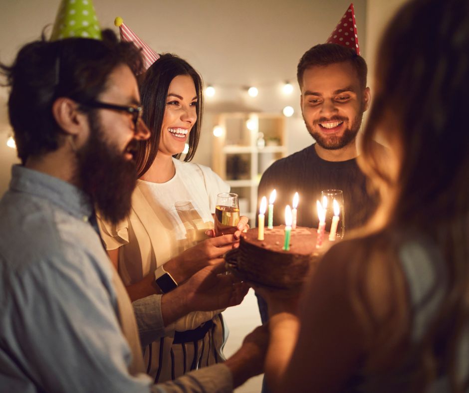 Minimalist “Cake + Friends” Gathering